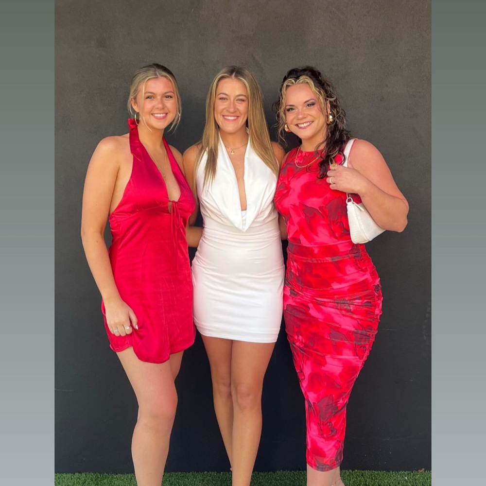 Showpo Red and White Backless Dresses